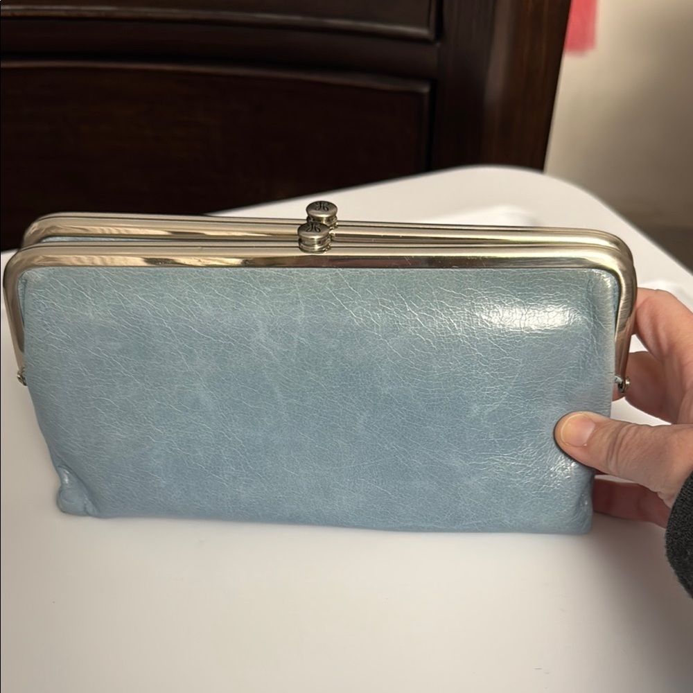 Hobo Blue Leather Clutch